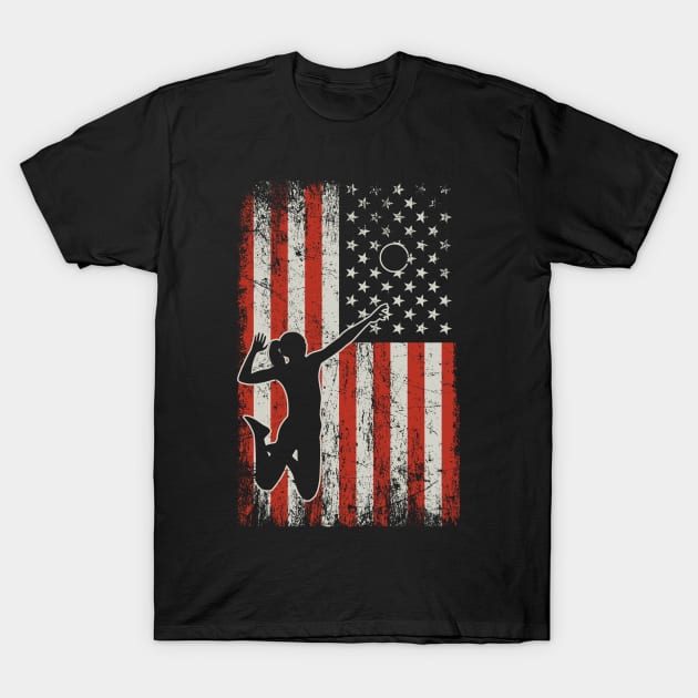 USA FLag Volleyball Player T-Shirt by ryanjaycruz